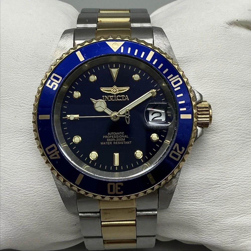 Invicta Pro Diver 89280B Mens Watch 40mm Blue Dial Two Tone Automatic Date 7.25